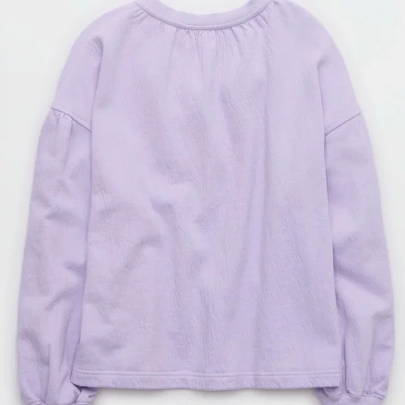 AERIE Easy Street Sweater in Lavender V-Neck - Picture 4 of 4